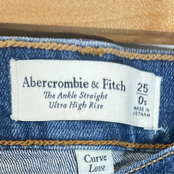 Abercrombie & Fitch Womens Jeans Sz 25 Blue The Ankle Straight Ultra High Rise - Picture 4 of 10